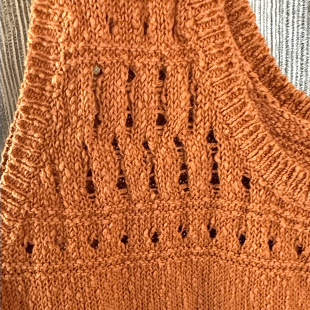 a.n.a Women's Orange Knit Tank Top - Picture 4 of 5